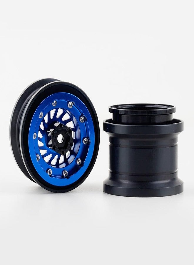 DJX TRX4MT Wheel Rims Aluminum Deep Dish Wheels for 1/18 Traxxas TRX-4MT F-150 K10 RC Monster Truck Upgrade Parts(Blue) - Image 4